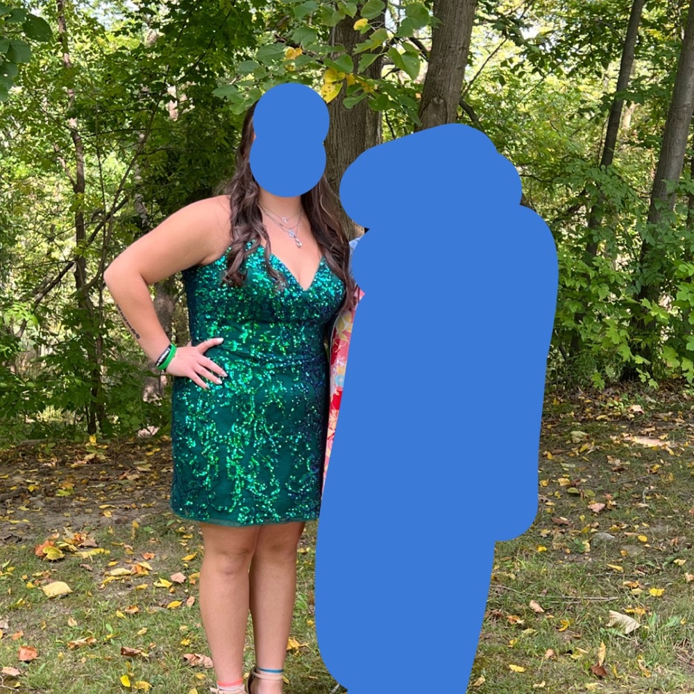 Bridal by viper homecoming dress; emerald green with a corset back; brand new